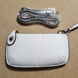 Joy Susan Women's Mini Crossbody Wristlet Clutch in White NWOT